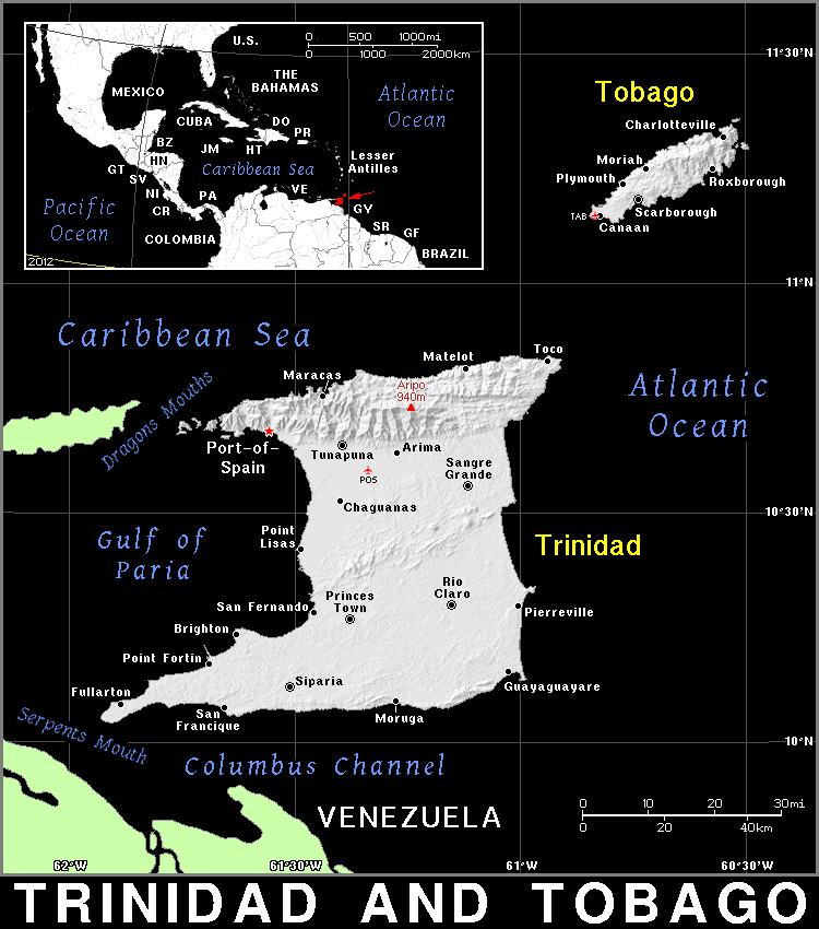 Trinidad and Tobago dark detailed
