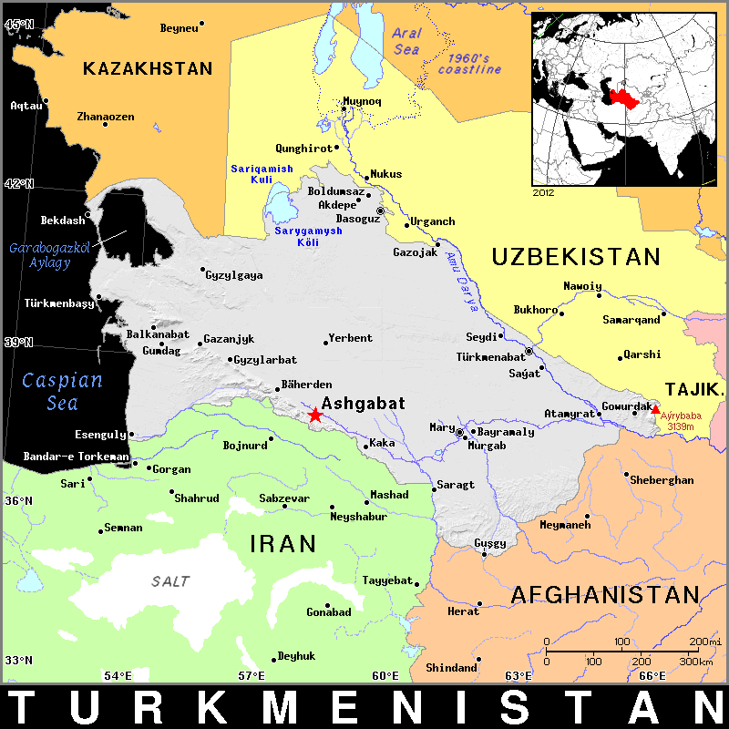 Turkmenistan dark detailed