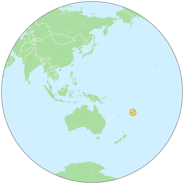 Fiji on globe