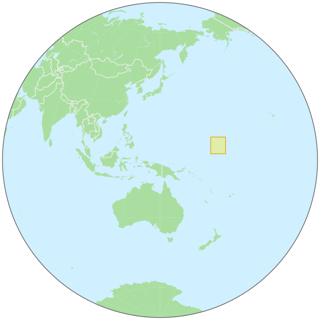 Marshall Islands on globe