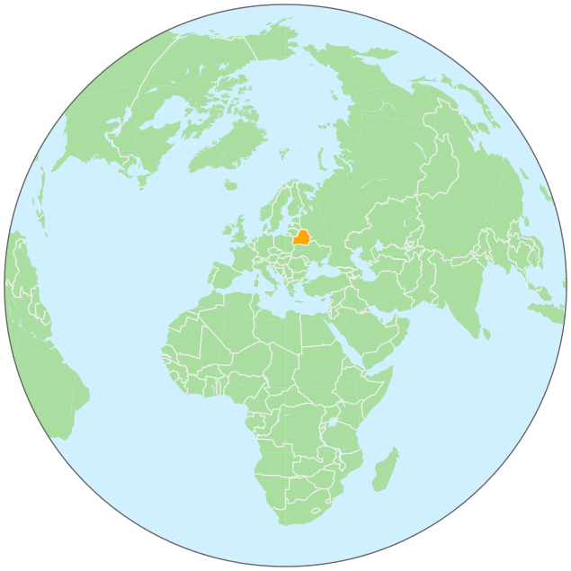 Belarus on globe