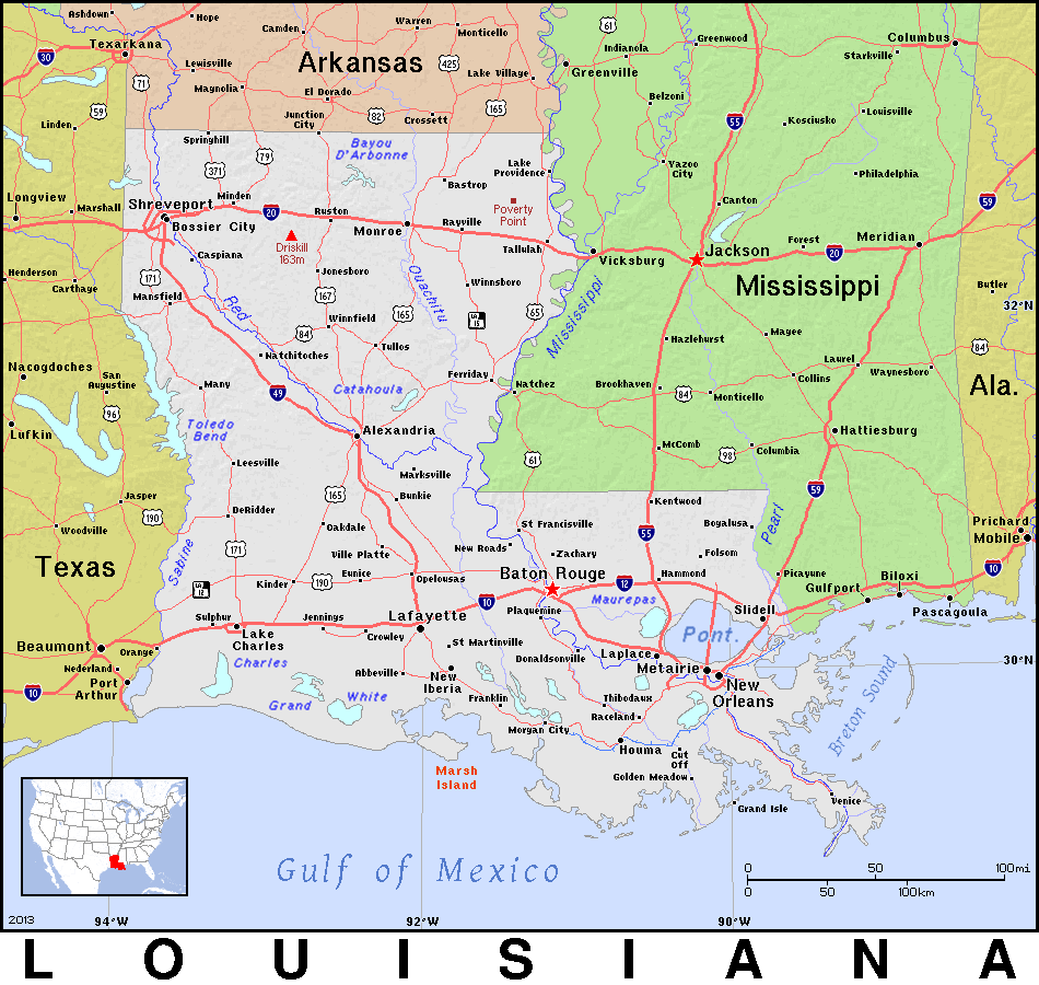 Louisiana topo