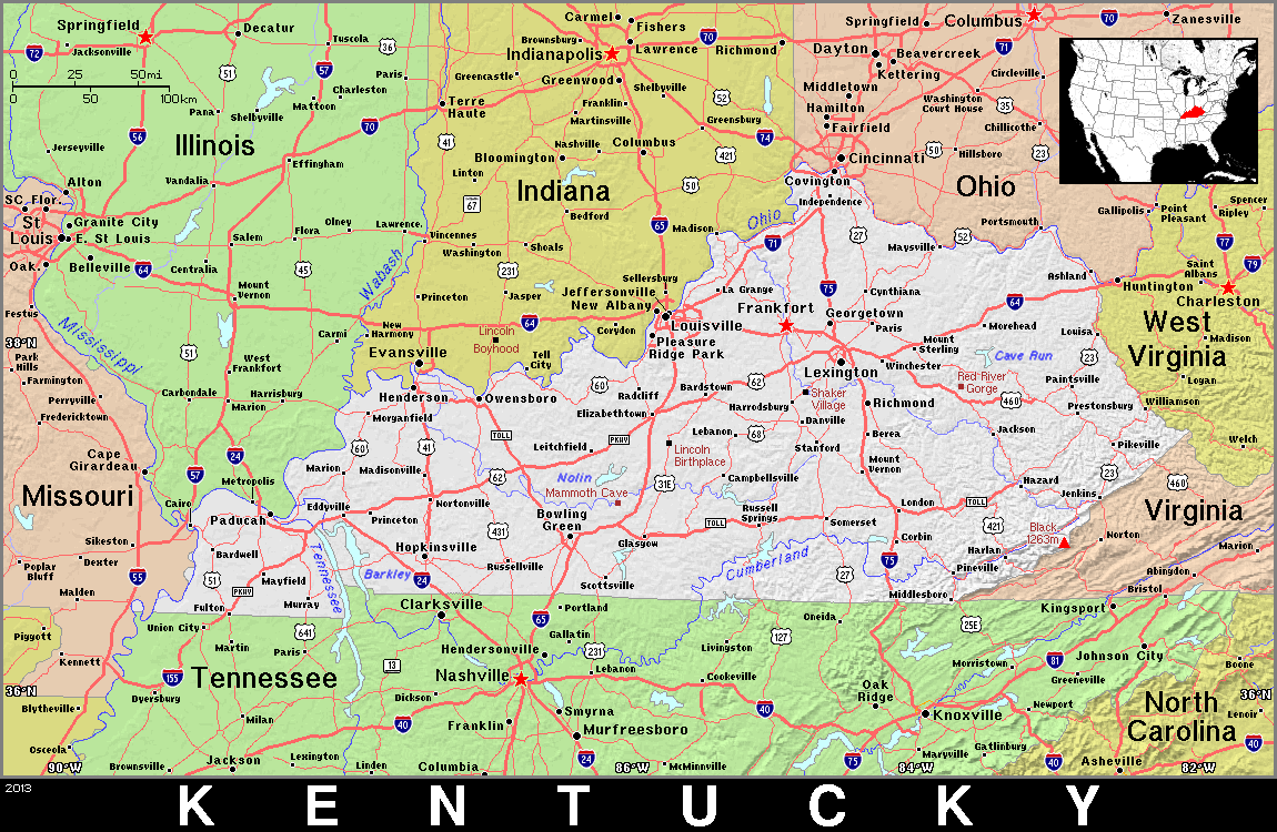 Kentucky topo map