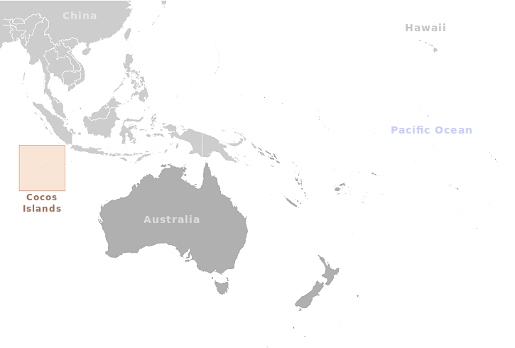 Cocos Islands location label