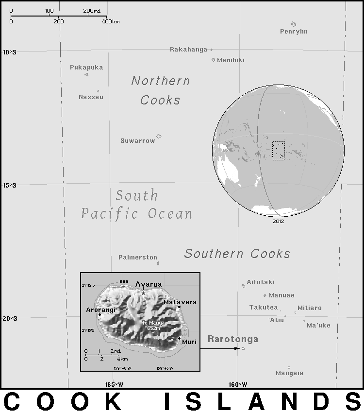 Cook Islands detailed BW