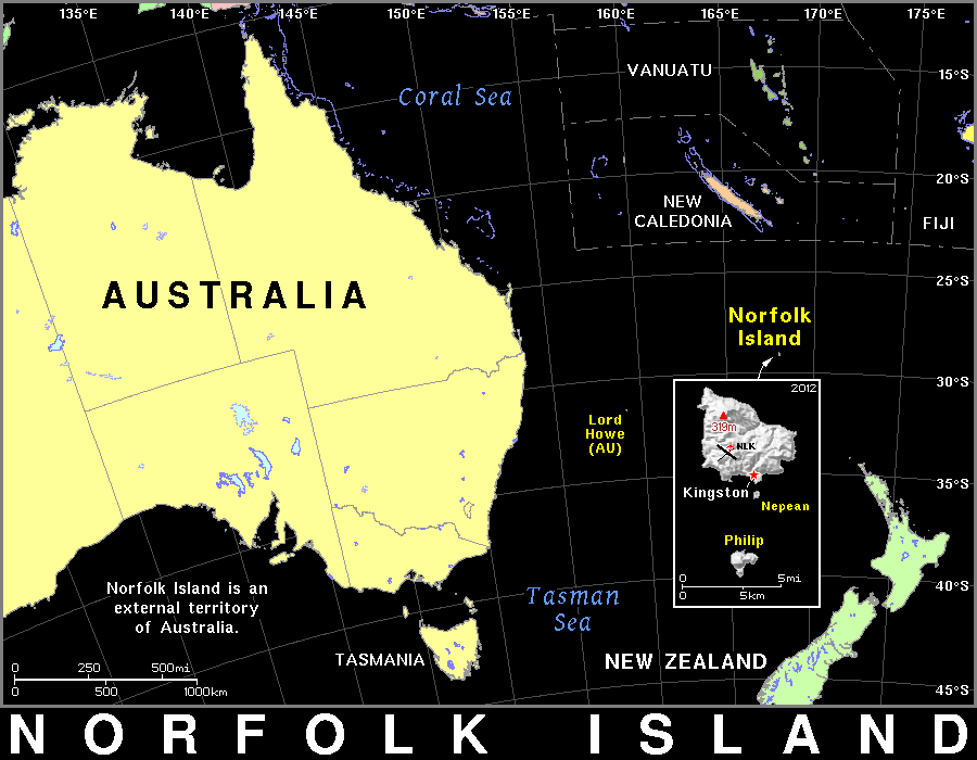 Norfolk Island dark detailed