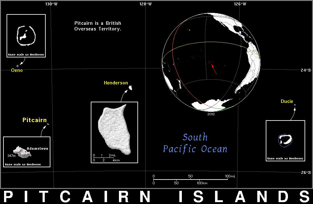 Pitcairn Islands dark detailed