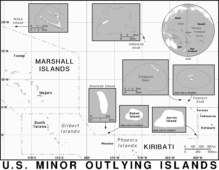 US minor outlying islands BW