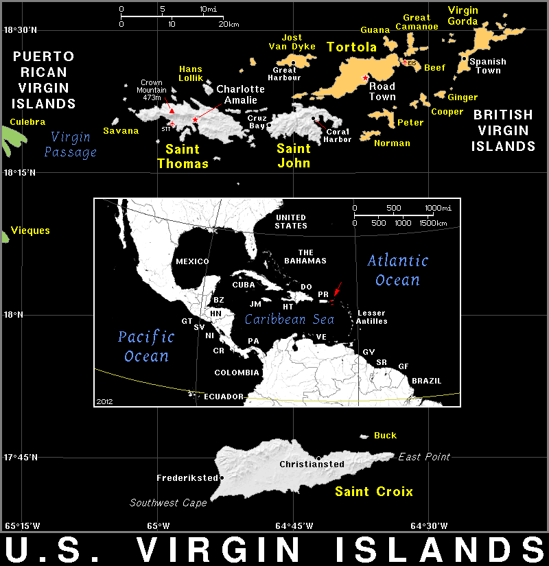 Virgin Islands dark detailed