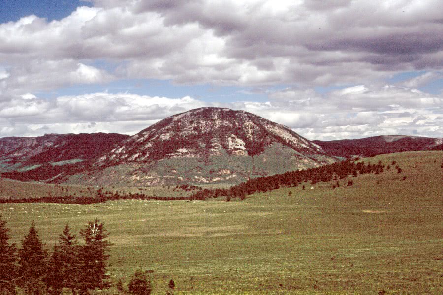 Laccolith exposed by erosion Montana