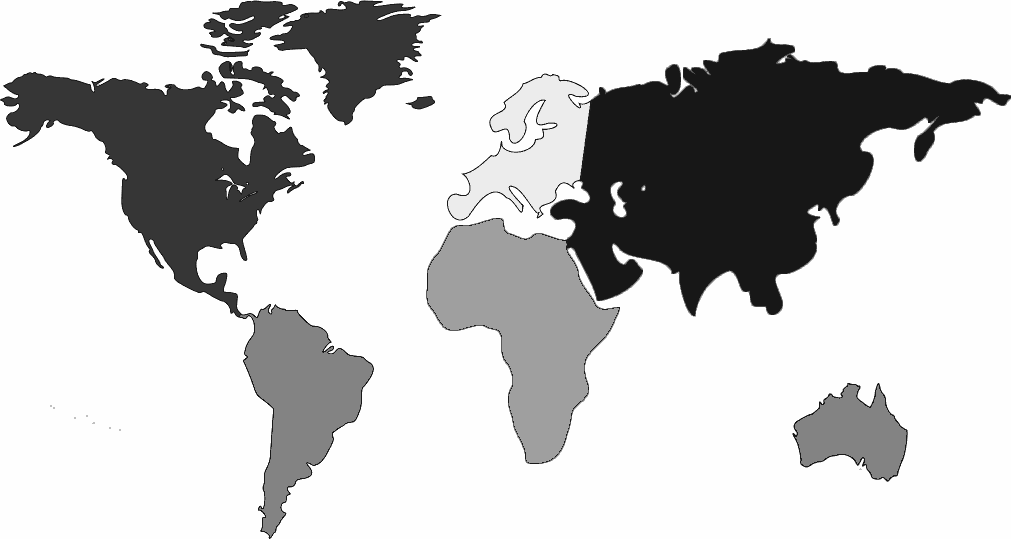 world map color continents