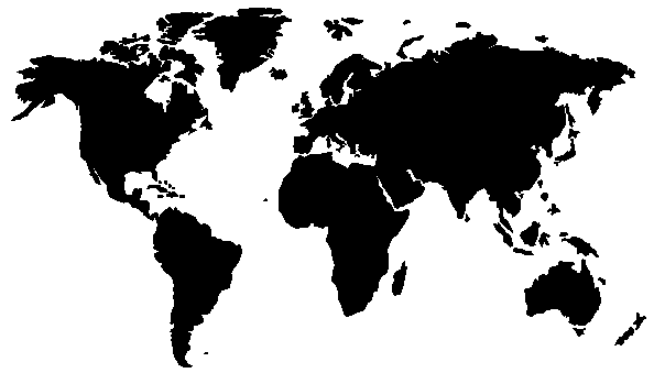 WORLD MAP SIMPLE BLACK - public domain clip art image