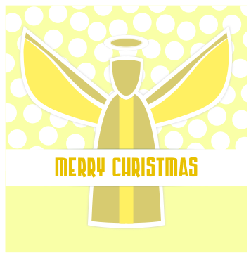 Happy Holidays label angel