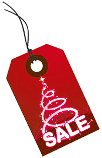 Holiday sale tag tree red