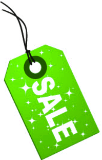 holiday sale tag stars green