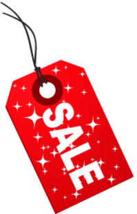 holiday sale tag stars red