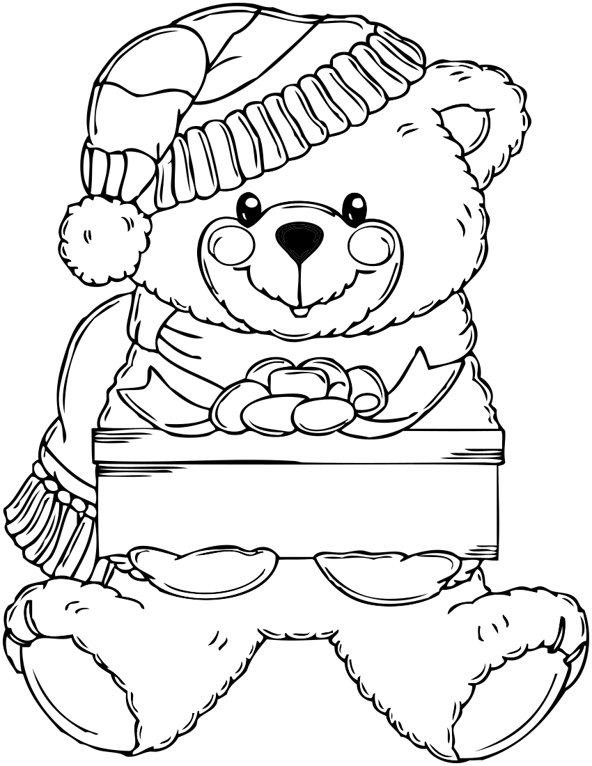 bear present coloring page