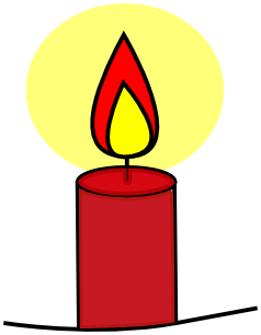 Candle bright red