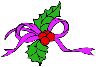 ribbon with holly purple