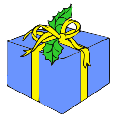 package gold ribbon and blue
