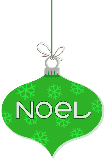 noel ornament hanging green