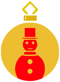 ornament snowman gold red