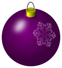 christmas bulb purple snowflake