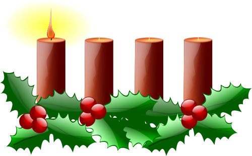 Advent candle 1 lit