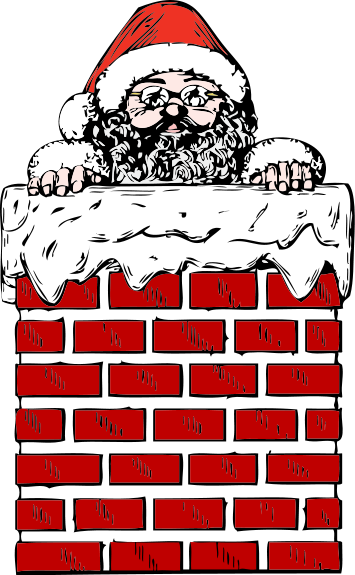 Santa in a chimney