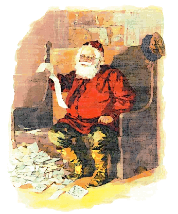 Santa reading his list