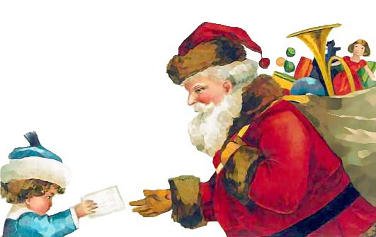 handing note to santa