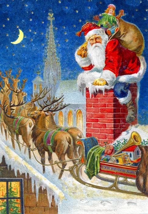 Santa on chimney 1906