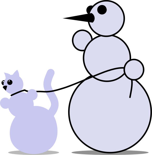 snowman walking cat