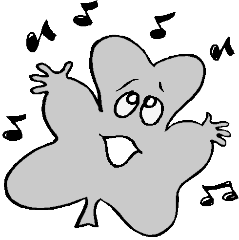 SHAMROCK SINGING - public domain clip art image