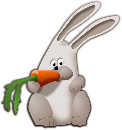 bunny eating carrot