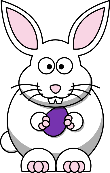 easter bunny clipart picture. cartoon unny with egg