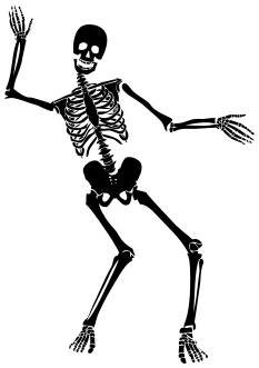skeleton waving