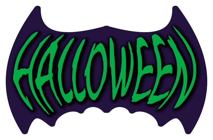 Halloween bat banner green