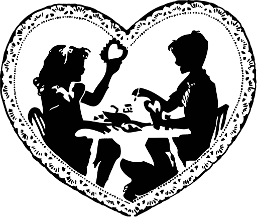 two children making valentines
