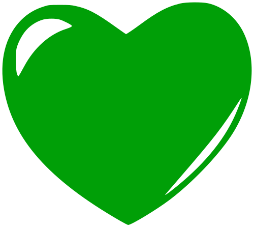 glossy heart green
