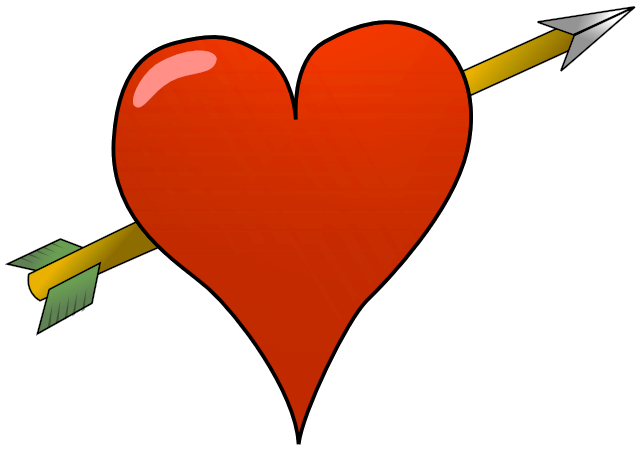 clipart heart with arrow. heart arrow 2