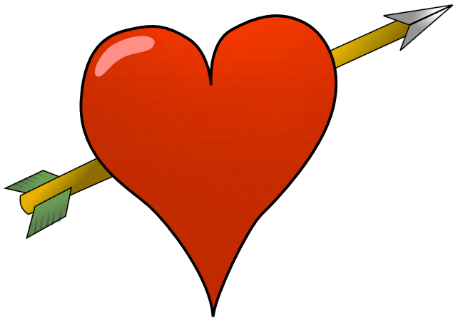 clipart heart with arrow. HEART ARROW 2 - public domain