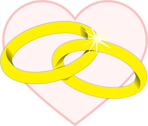 wedding rings linked over heart public domain clip art image wpclipart