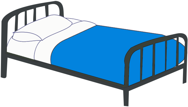 single Bed blue - http://www.wpclipart.com/household/bedroom/bed ...