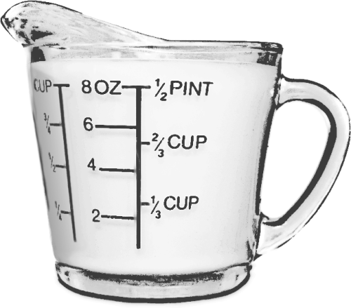 MEASURING CUP BW - public domain clip art image
