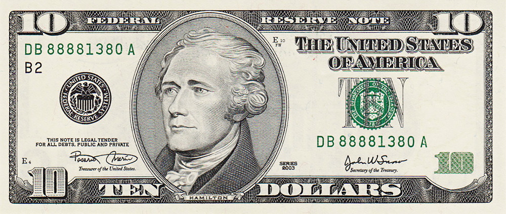 ten dollar bill US
