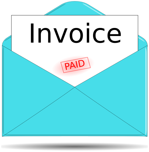 invoice letter blue