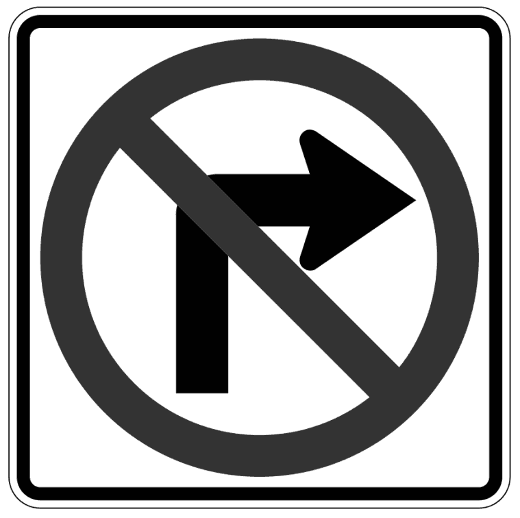 no right turn page