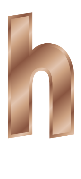 bronze letter h