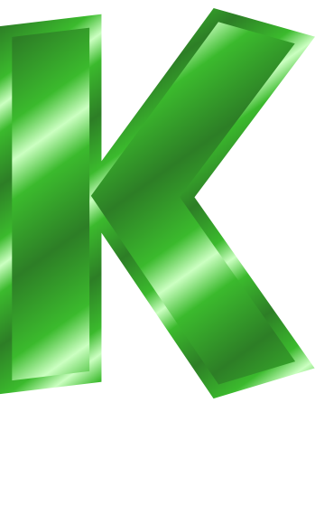 green metal letter capitol K